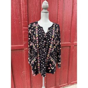 Style & Co Floral Button Blouse With adjustable sleeves Size 3x